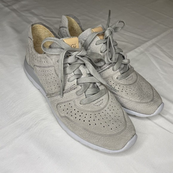 UGG Shoes - UGG Women's Tye Casual Leather Sneakers Size 6 Gray Treadlite S/N 1016674